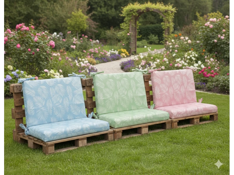 Μαξιλάρι για καναπέδες λονέτα με κορδόνια στην πλάτη Frig 301 απόχρωση του σομόν με σχέδιo φύλλα