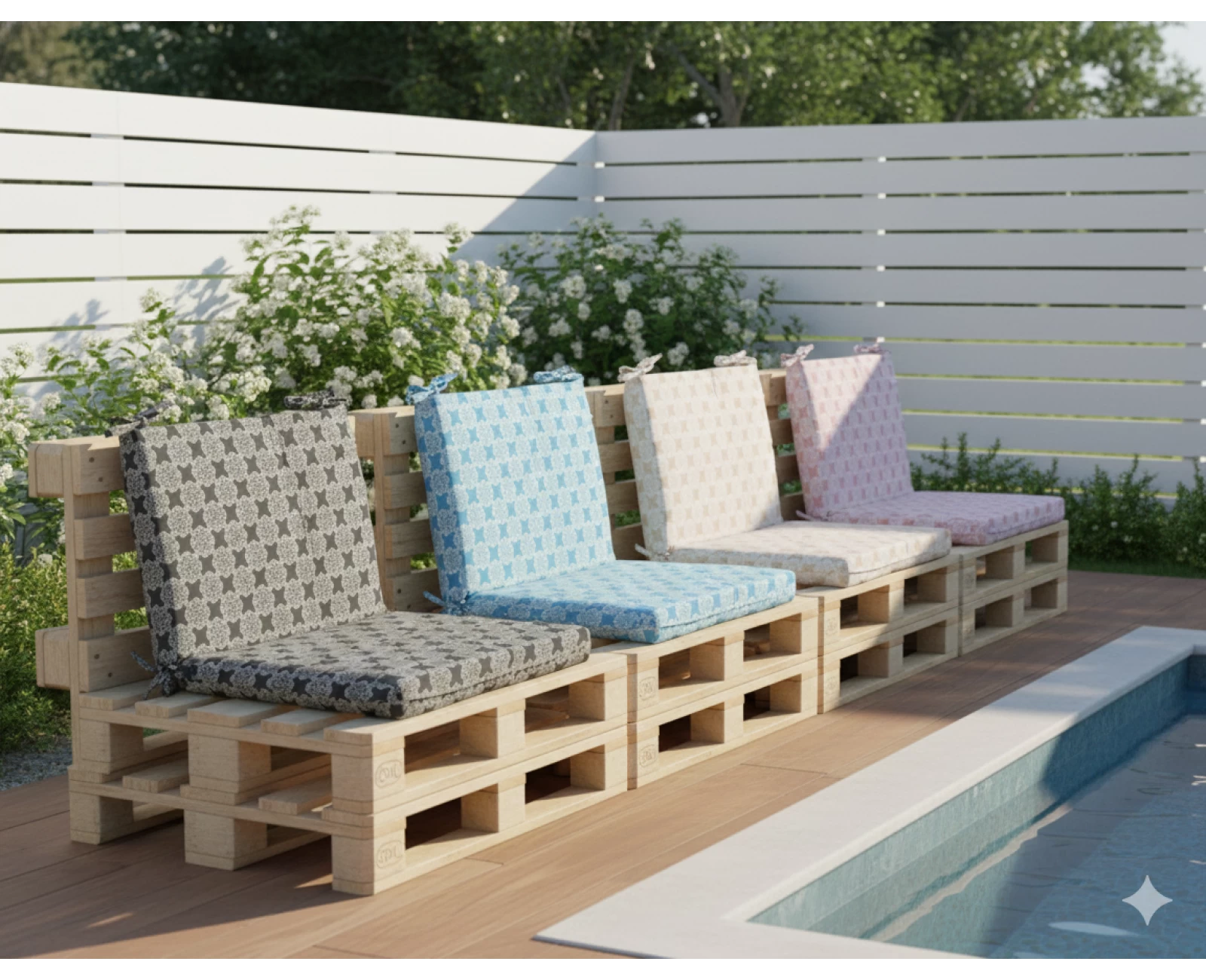 Μαξιλάρι για καναπέδες λονέτα με κορδόνια στην πλάτη απόχρωση του σομόν με σχέδιo Kanada | Mypouf.gr