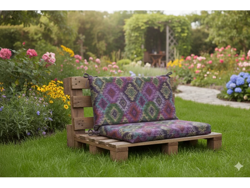 Μαξιλάρι για καναπέδες λονέτα με κορδόνια στην πλάτη More 301 με σχέδιο ρόμβο