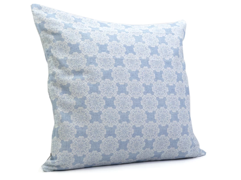 Μαξιλάρι καναπέ - δαπέδου Ύφασμα Λονέτα απόχρωση του γαλάζιου με σχέδιo Kanada