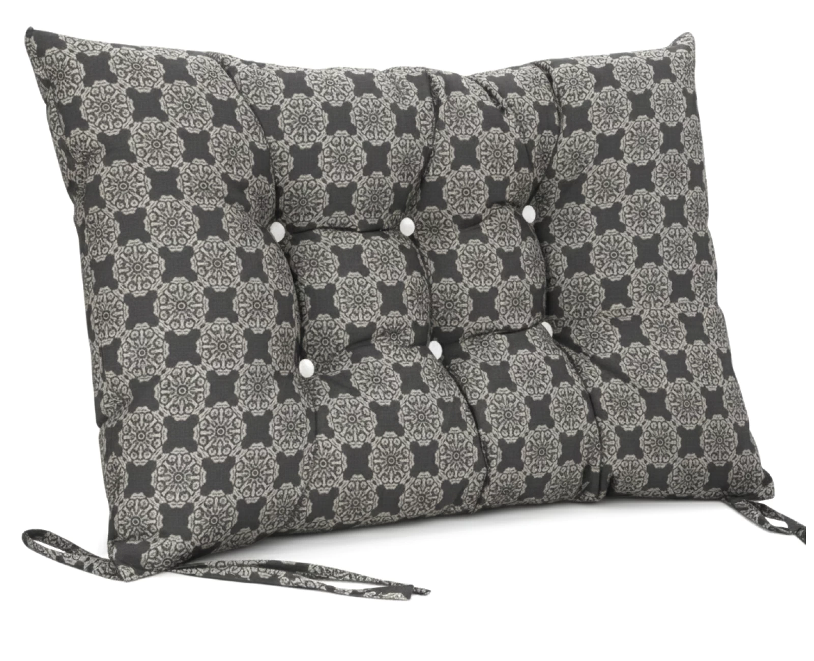 Μαξιλάρι Κάθισμα με κουμπιά - Μπαμπού Λονέτα Ύφασμα απόχρωση του ανθρακί με σχέδιo Kanada - Norman | Mypouf.gr