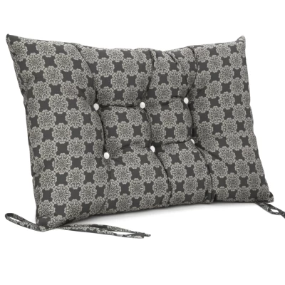 Μαξιλάρι Κάθισμα με κουμπιά - Μπαμπού Λονέτα Ύφασμα απόχρωση του ανθρακί με σχέδιo Kanada - Norman