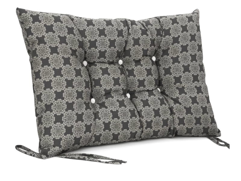 Μαξιλάρι Κάθισμα με κουμπιά - Μπαμπού Λονέτα Ύφασμα απόχρωση του ανθρακί με σχέδιo Kanada - Norman