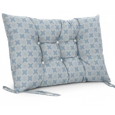 Μαξιλάρι Κάθισμα με κουμπιά - Μπαμπού Λονέτα Ύφασμα απόχρωση του γαλάζιου με σχέδιo Kanada - Norman