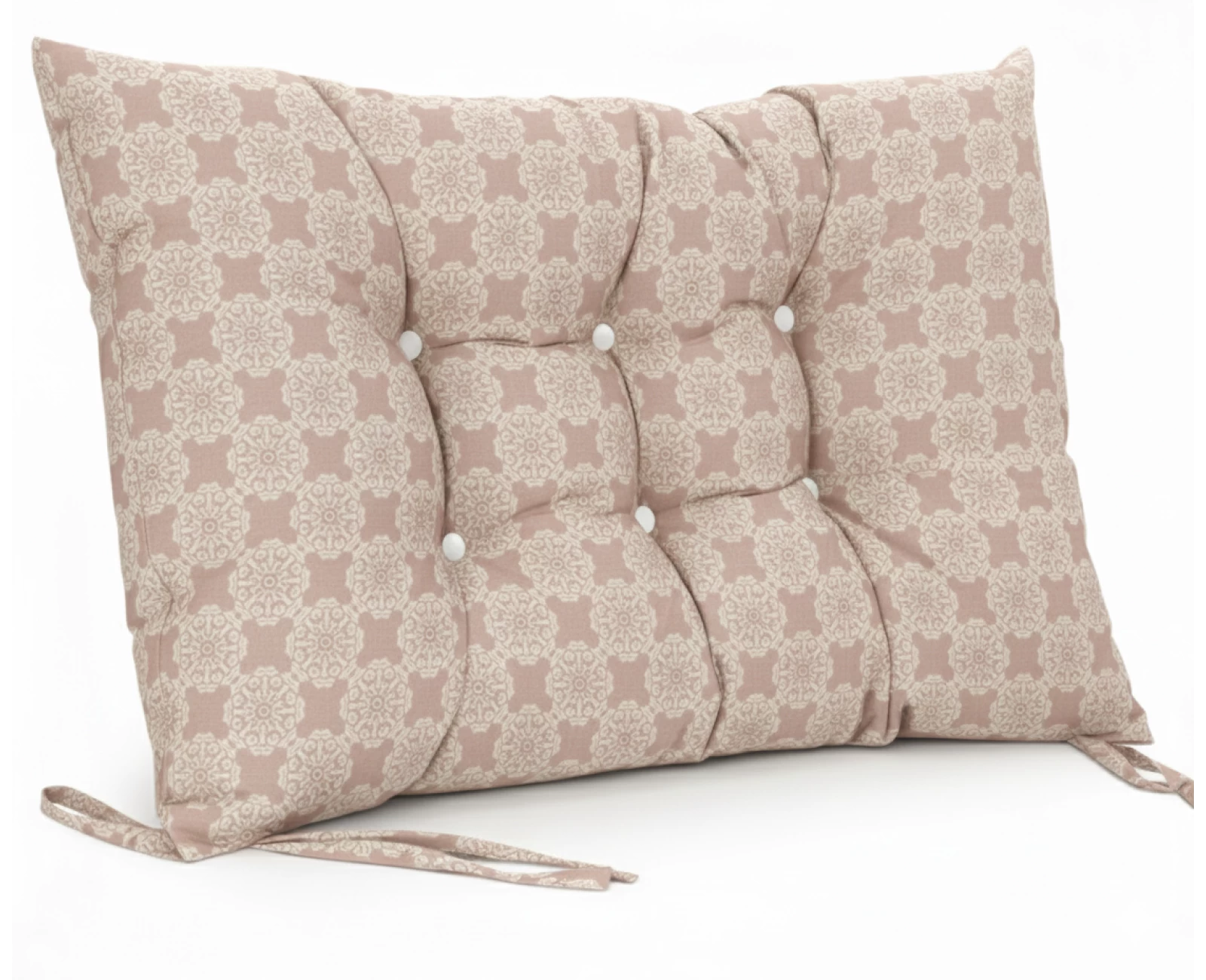 Μαξιλάρι Κάθισμα με κουμπιά - Μπαμπού Λονέτα Ύφασμα απόχρωση του σομόν με σχέδιo Kanada - Norman | Mypouf.gr