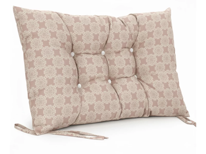 Μαξιλάρι Κάθισμα με κουμπιά - Μπαμπού Λονέτα Ύφασμα απόχρωση του σομόν με σχέδιo Kanada - Norman