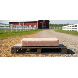 Μαξιλάρι λονέτα ύφασμα για παλέτα Frig 301 απόχρωση του σομόν με σχέδιo φύλλα