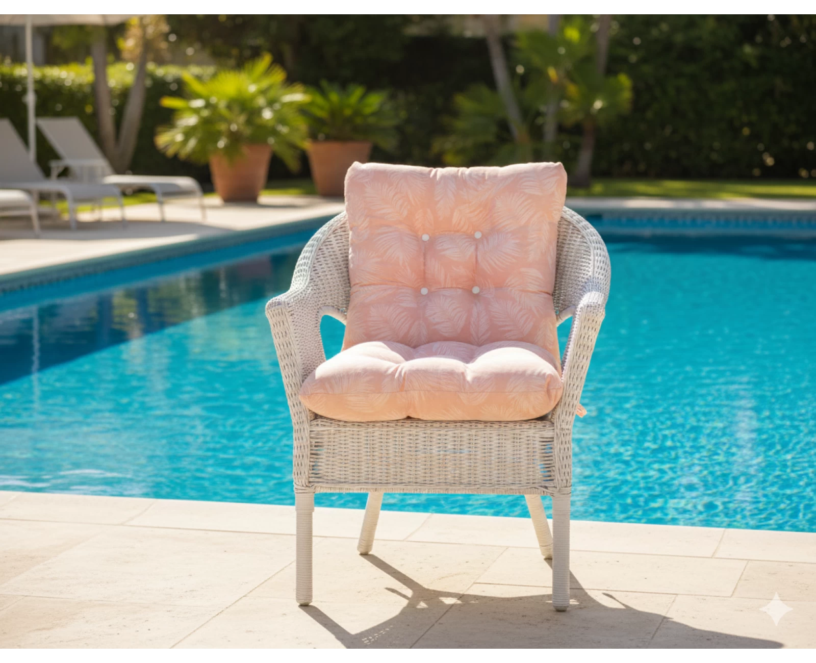 Μαξιλάρι μπαμπού ύφασμα λονέτα με πλάτη Frig 301 απόχρωση του σομόν με σχέδιo φύλλα | Mypouf.gr