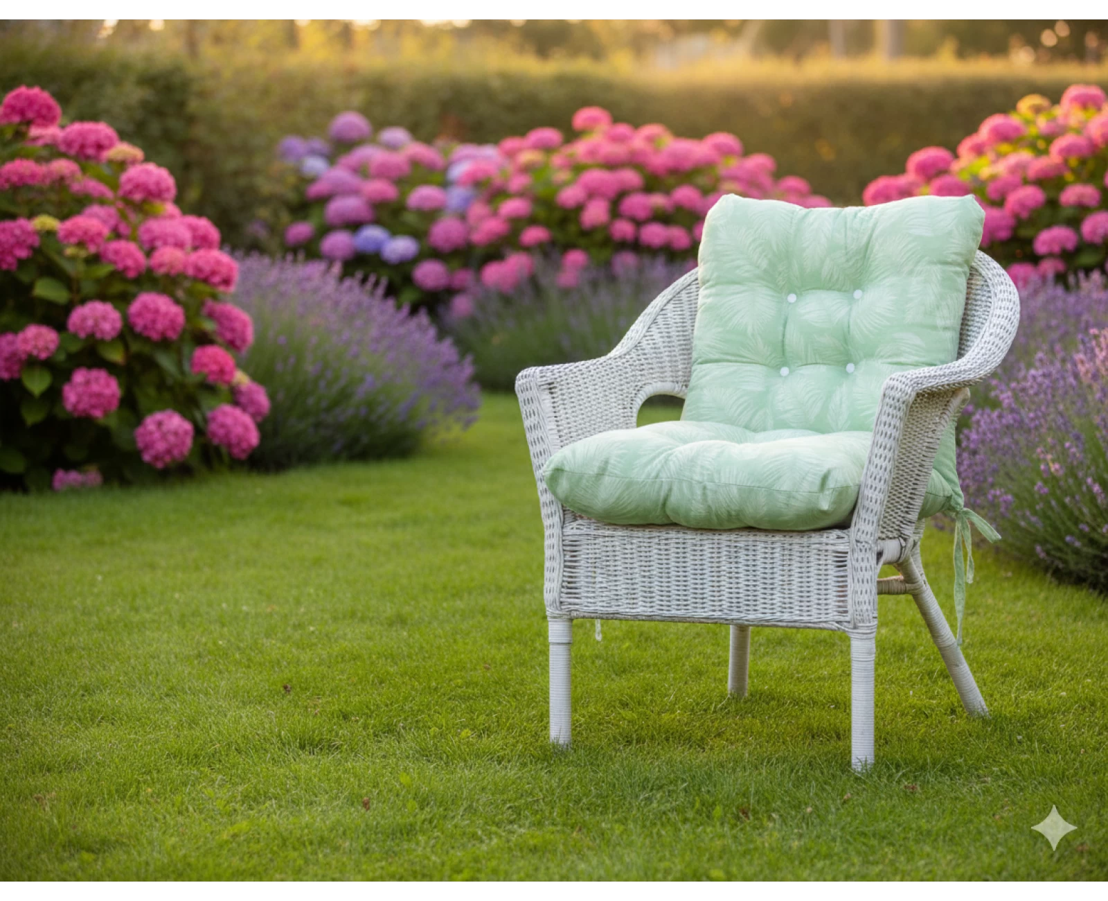 Μαξιλάρι μπαμπού ύφασμα λονέτα με πλάτη Frig 701 απόχρωση του πράσινου με σχέδιo φύλλα | Mypouf.gr