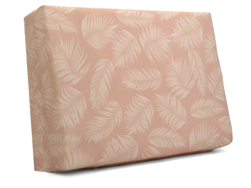 Μαξιλάρι πλάτης τριγωνικό Λονέτα Ύφασμα Frig 301 απόχρωση του σομόν με σχέδιo φύλλα