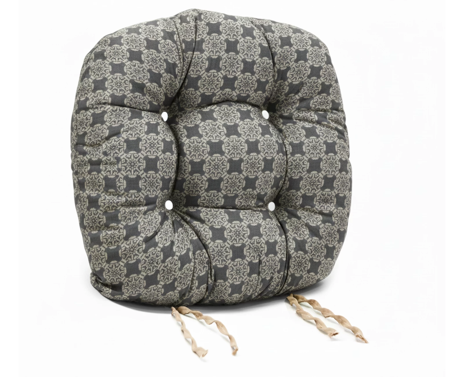 Μαξιλάρι στρογγυλό κάθισμα μπαμπού - Λονέτα Ύφασμα απόχρωση του ανθρακί Με Σχέδιο Kanada - Norman | Mypouf.gr