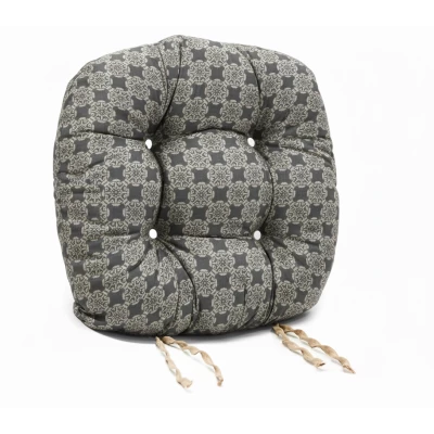 Μαξιλάρι στρογγυλό κάθισμα μπαμπού - Λονέτα Ύφασμα απόχρωση του ανθρακί Με Σχέδιο Kanada - Norman