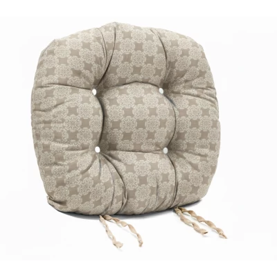 Μαξιλάρι στρογγυλό κάθισμα μπαμπού - Λονέτα Ύφασμα απόχρωση του μπεζ Με Σχέδιο Kanada - Norman