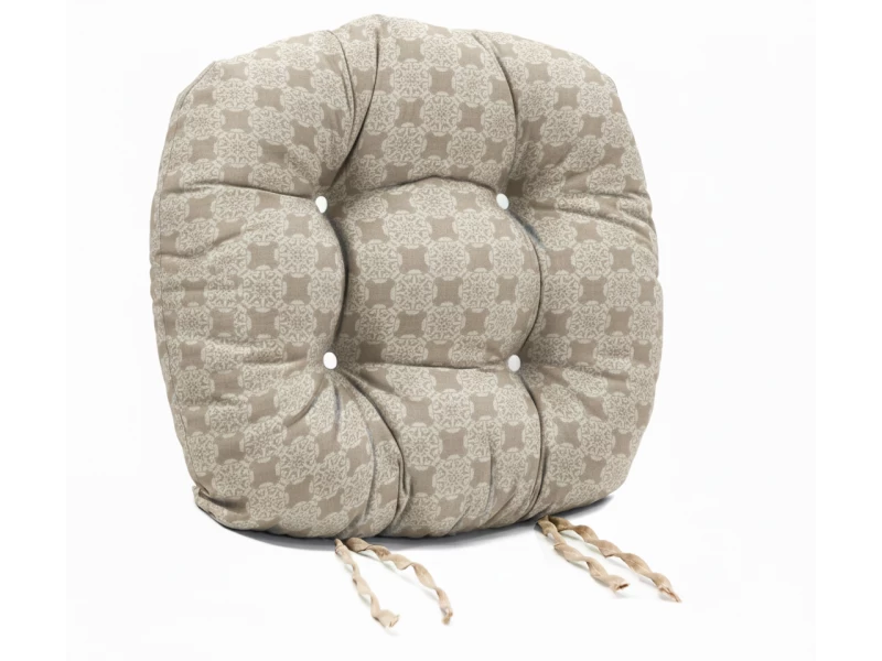 Μαξιλάρι στρογγυλό κάθισμα μπαμπού - Λονέτα Ύφασμα απόχρωση του μπεζ Με Σχέδιο Kanada - Norman