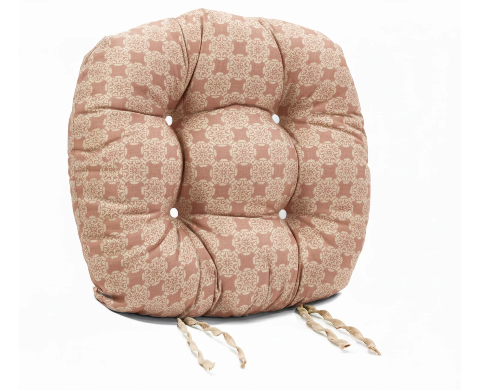 Μαξιλάρι στρογγυλό κάθισμα μπαμπού - Λονέτα Ύφασμα απόχρωση του σομόν Με Σχέδιο Kanada - Norman | Mypouf.gr