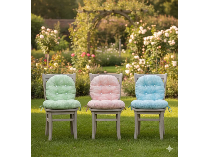 Μαξιλάρι στρογγυλό κάθισμα μπαμπού Λονέτα Ύφασμα Frig 301 απόχρωση του σομόν με σχέδιo φύλλα