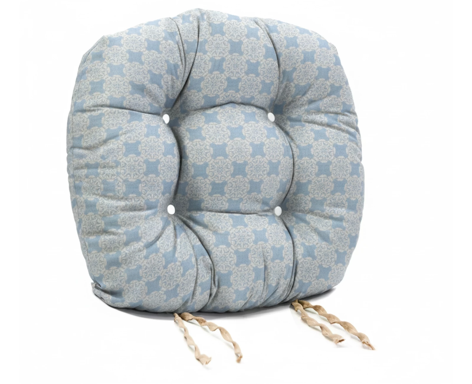 Μαξιλάρι στρογγυλό κάθισμα μπαμπού - Λονέτα Ύφασμα απόχρωση του γαλάζιου Με Σχέδιο Kanada - Norman | Mypouf.gr