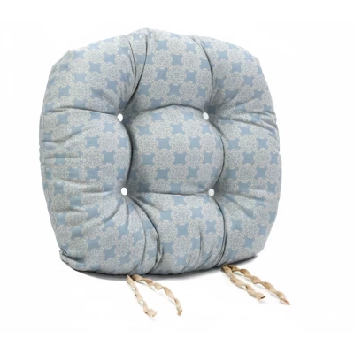 Μαξιλάρι στρογγυλό κάθισμα μπαμπού - Λονέτα Ύφασμα απόχρωση του γαλάζιου Με Σχέδιο Kanada - Norman