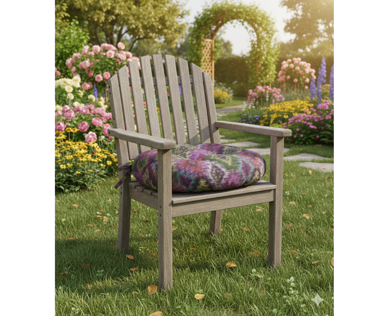 Μαξιλάρι στρογγυλό κάθισμα μπαμπού Λονέτα Ύφασμα More 301 με σχέδιο ρόμβο | Mypouf.gr