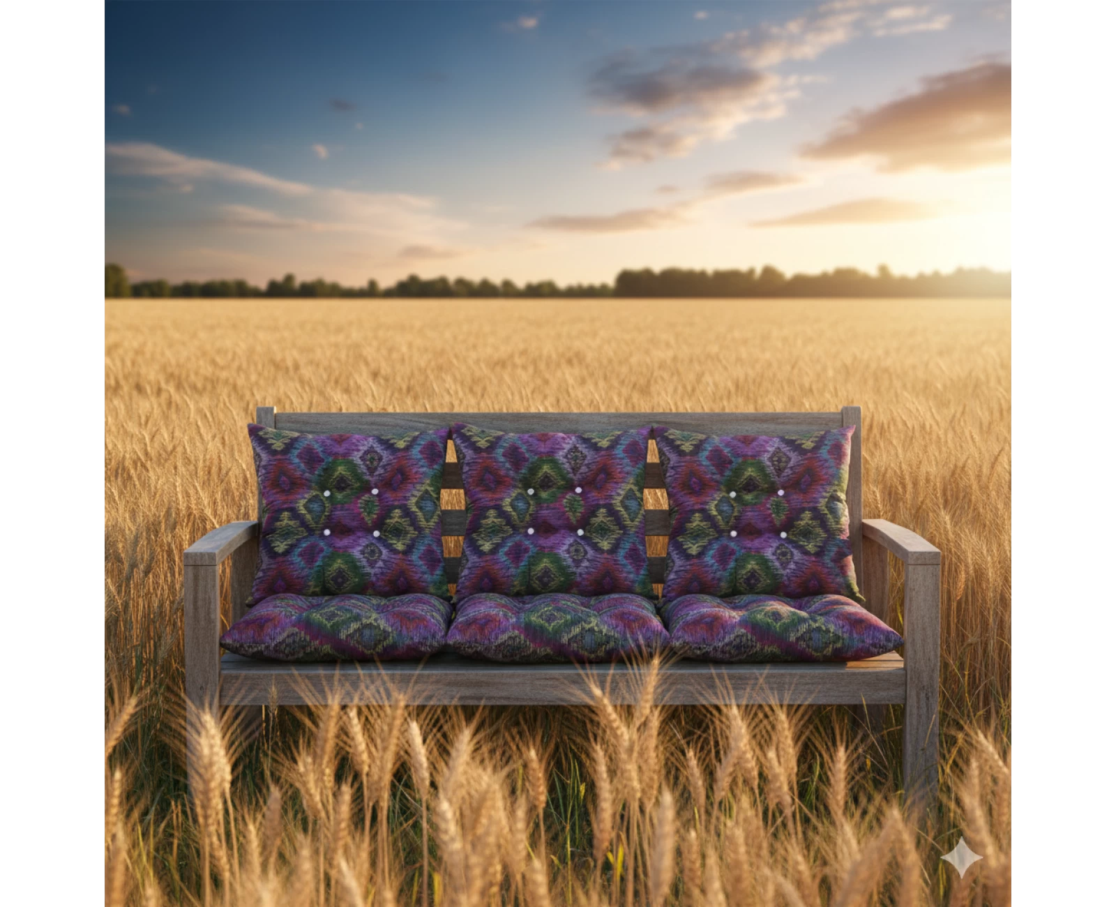 Μαξιλάρι κάθισμα μπαμπού Λονέτα Ύφασμα More 301 με σχέδιο ρόμβο | Mypouf.gr