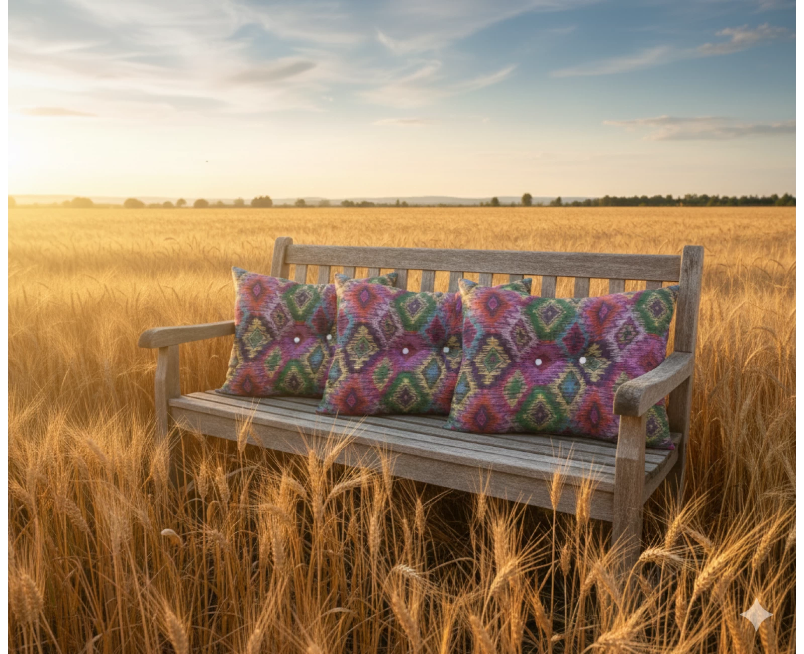 Μαξιλάρι Πλάτης Με 2 Κουμπιά Λονέτα More 301 με σχέδιο ρόμβο | Mypouf.gr