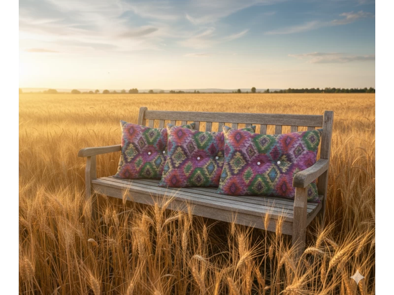 Μαξιλάρι Πλάτης Με 2 Κουμπιά Λονέτα More 301 με σχέδιο ρόμβο