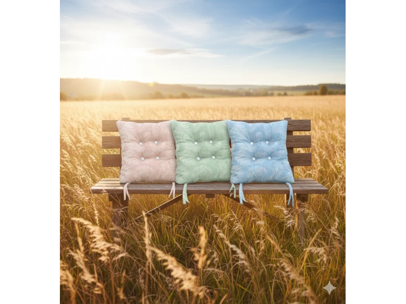 Μαξιλάρι κάθισμα μπαμπού Λονέτα Ύφασμα Frig 301 απόχρωση του σομόν με σχέδιo φύλλα