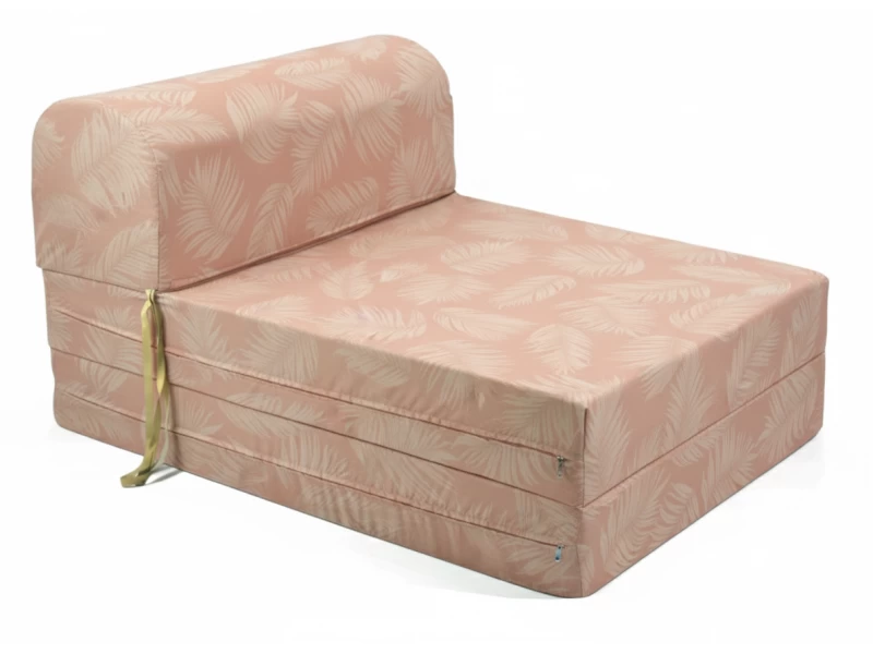 Πολυθρόνα - Κρεβάτι Flip Chair Florina Λονέτα Ύφασμα Frig 301 απόχρωση του σομόν με σχέδιo φύλλα