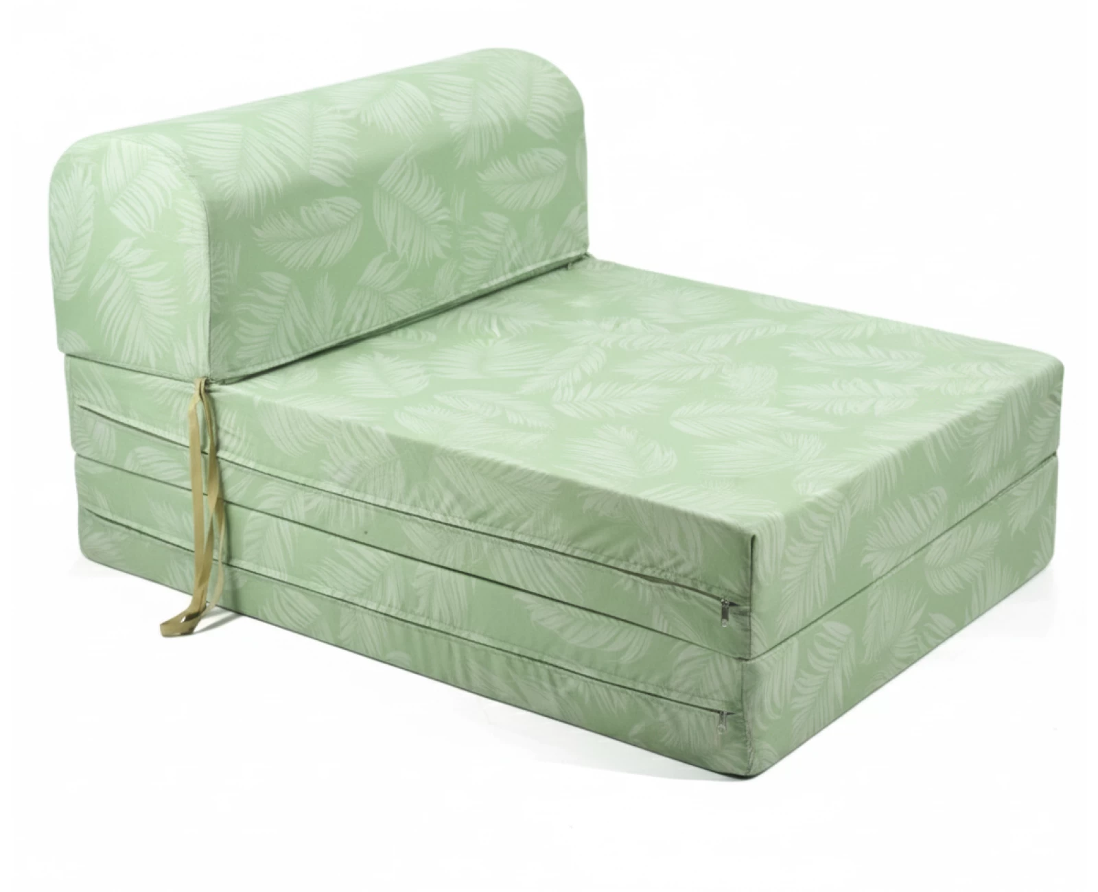 Πολυθρόνα - Κρεβάτι Flip Chair Florina Λονέτα Ύφασμα Frig 701 απόχρωση του πράσινου με σχέδιo φύλλα | Mypouf.gr