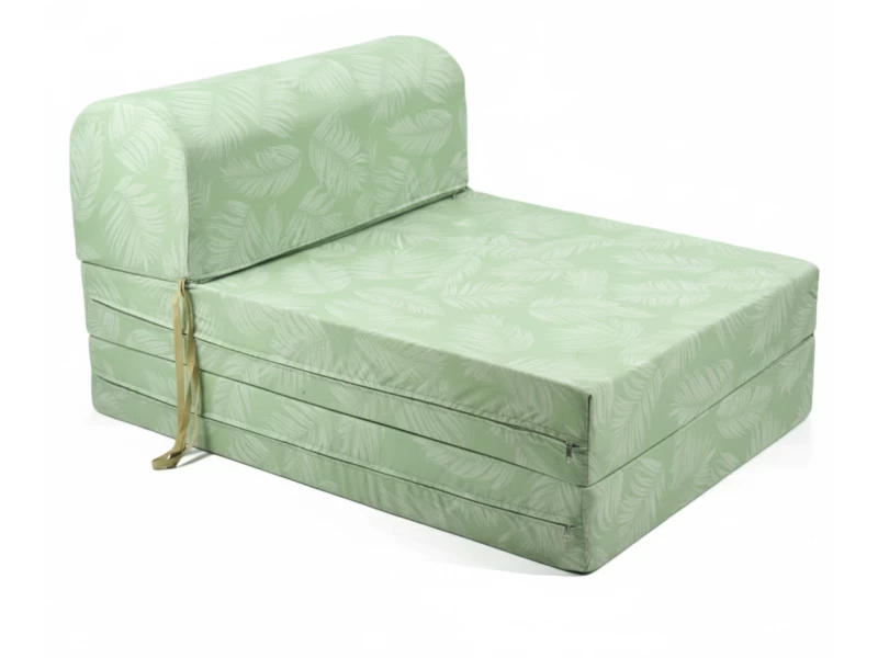 Πολυθρόνα - Κρεβάτι Flip Chair Florina Λονέτα Ύφασμα Frig 701 απόχρωση του πράσινου με σχέδιo φύλλα