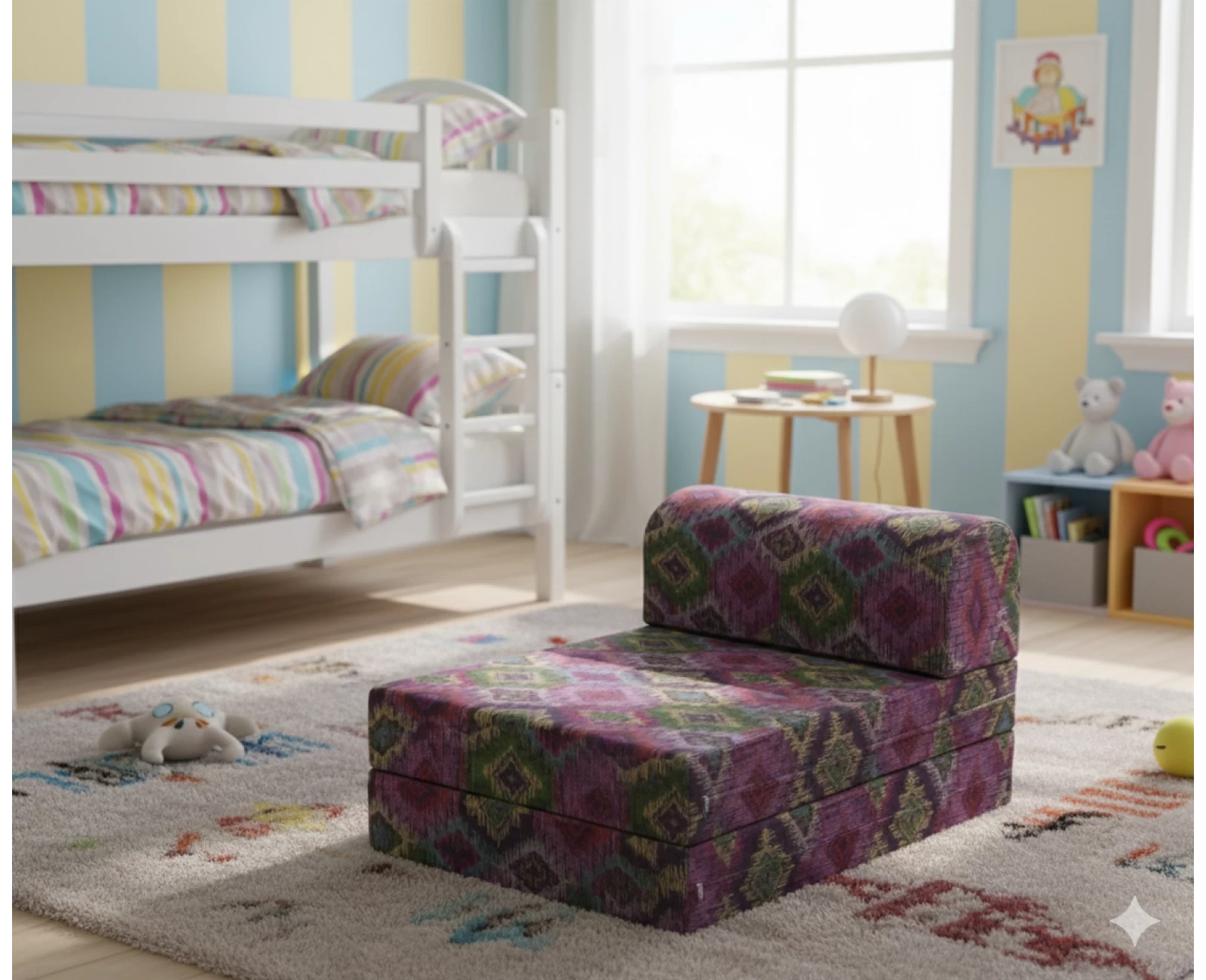 Πολυθρόνα - Κρεβάτι Flip Chair Florina Λονέτα Ύφασμα More 301 με σχέδιο ρόμβο | Mypouf.gr