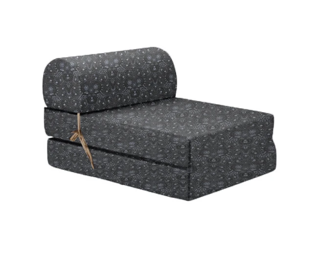 Πολυθρόνα - Κρεβάτι Flip Chair Florina - Sefu 850 - Λονέτα Ύφασμα Μαύρο Με Σχέδιο | Mypouf.gr