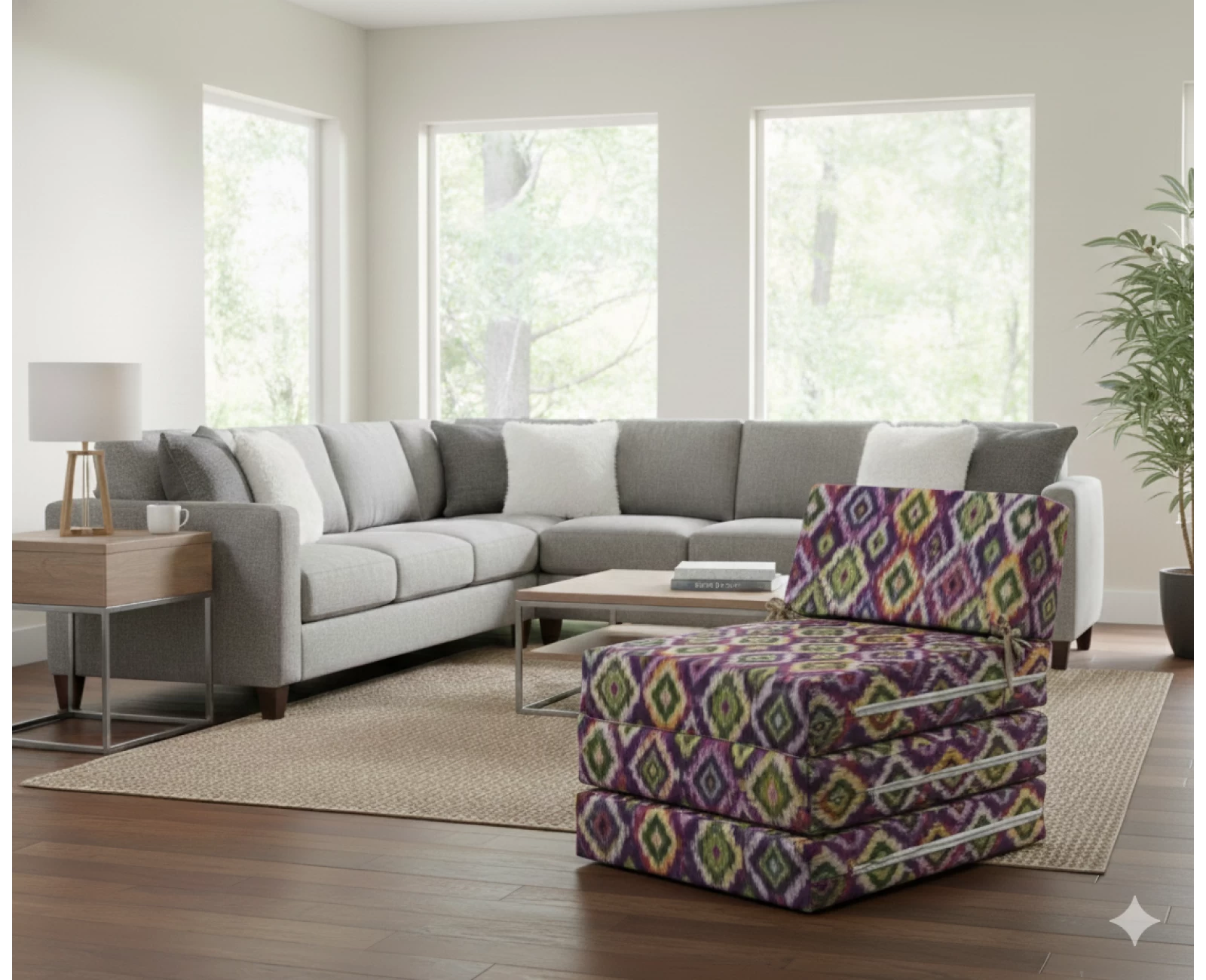 Πολυθρόνα - Κρεβάτι Flip Chair Panama Λονέτα Ύφασμα More 301 με σχέδιο ρόμβο | Mypouf.gr