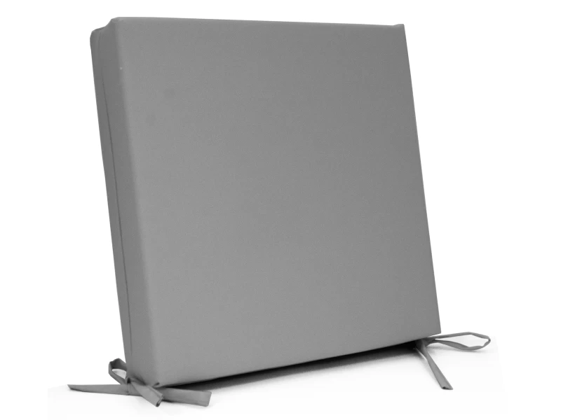 Μαξιλάρι με δέσιμο αδιάβροχο ύφασμα μονόχρωμο γκρι ανοιχτό με μονοκόμματο αφρολέξ Μαξιλάρι με δέσιμο αδιάβροχο ύφασμα μονόχρωμο γκρι ανοιχτό με μονοκόμματο αφρολέξ