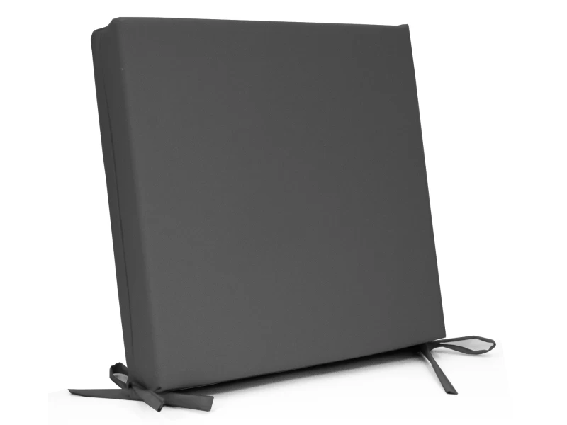 Μαξιλάρι με δέσιμο αδιάβροχο ύφασμα μονόχρωμο γκρι σκούρο με μονοκόμματο αφρολέξ Μαξιλάρι με δέσιμο αδιάβροχο ύφασμα μονόχρωμο γκρι σκούρο με μονοκόμματο αφρολέξ