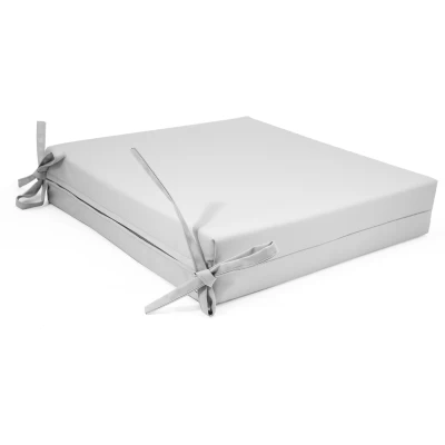 Μαξιλάρι με δέσιμο αδιάβροχο ύφασμα μονόχρωμο λευκό με μονοκόμματο αφρολέξ