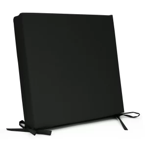 Μαξιλάρι με δέσιμο αδιάβροχο ύφασμα μονόχρωμο μαύρο με μονοκόμματο αφρολέξ