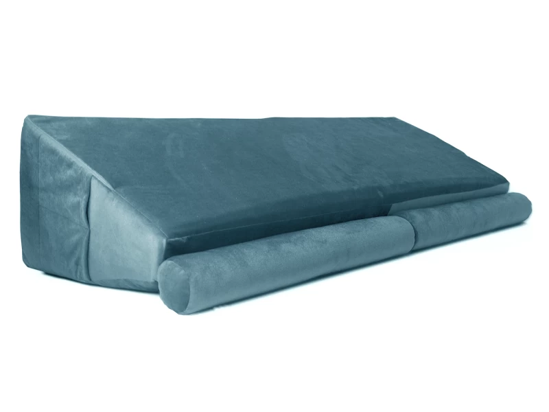 Μαξιλάρι ορθοπεδικό 2 κλίσεων για κρεβάτι Velure πλάτης τριγωνικό (Φάλτσο) Γαλάζιο 250-Memory foam