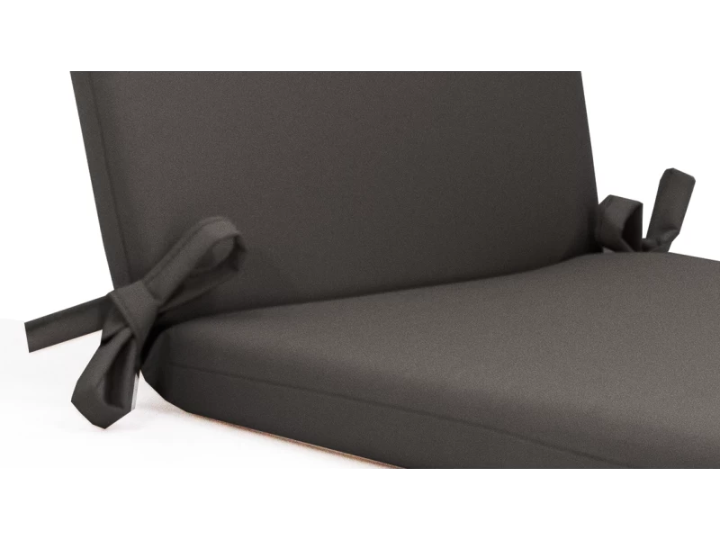 Μαξιλάρι αδιάβροχο 100% καρέκλας με κορδόνια στην πλάτη μονόχρωμο γκρι σκούρο Μαξιλάρι αδιάβροχο 100% καρέκλας με κορδόνια στην πλάτη μονόχρωμο γκρι σκούρο