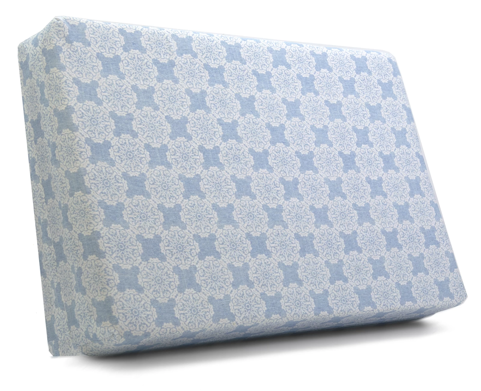 Μαξιλάρι πλάτης τριγωνικό Λονέτα Ύφασμα απόχρωση του γαλάζιου με σχέδιo Kanada | Mypouf.gr