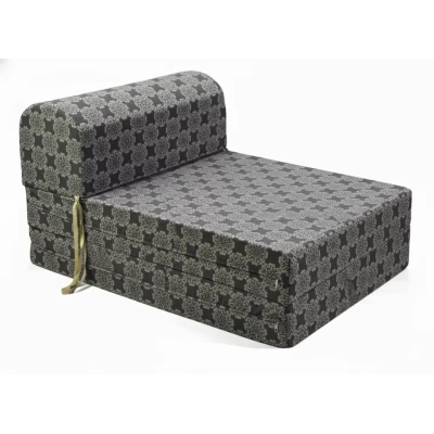 Πολυθρόνα - Κρεβάτι Flip Chair Florina Λονέτα Ύφασμα απόχρωση του ανθρακί με σχέδιo Kanada