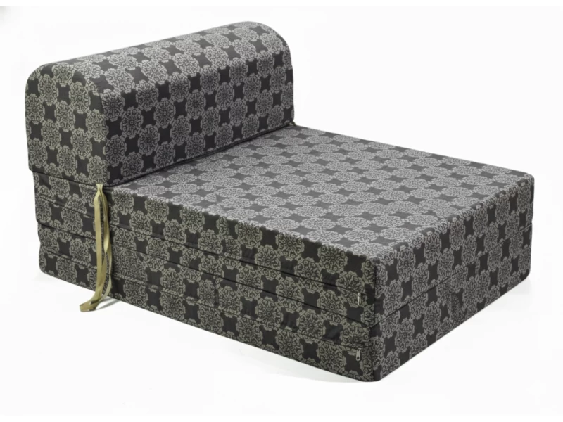 Πολυθρόνα - Κρεβάτι Flip Chair Florina Λονέτα Ύφασμα απόχρωση του ανθρακί με σχέδιo Kanada