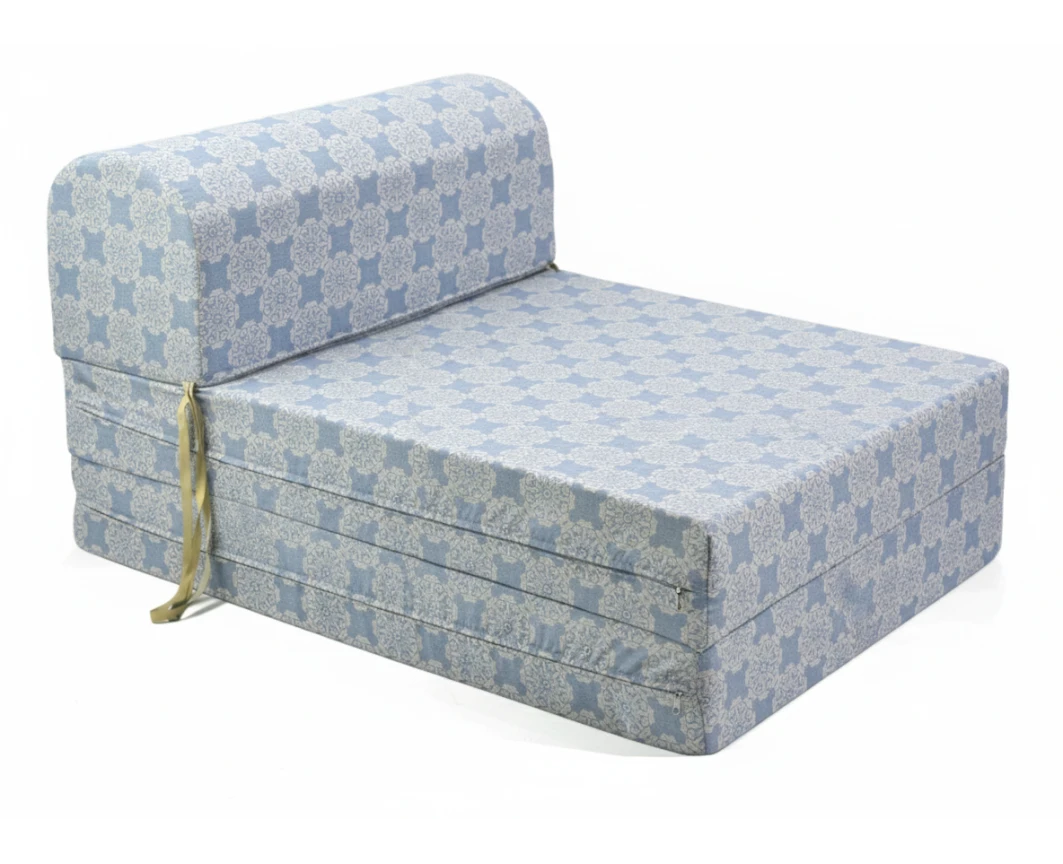 Πολυθρόνα - Κρεβάτι Flip Chair Florina Λονέτα Ύφασμα απόχρωση του γαλάζιου με σχέδιo Kanada - Norman
