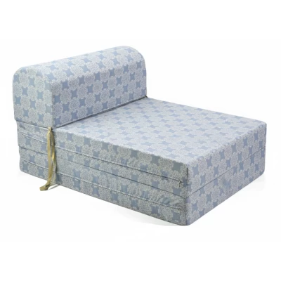 Πολυθρόνα - Κρεβάτι Flip Chair Florina Λονέτα Ύφασμα απόχρωση του γαλάζιου με σχέδιo Kanada