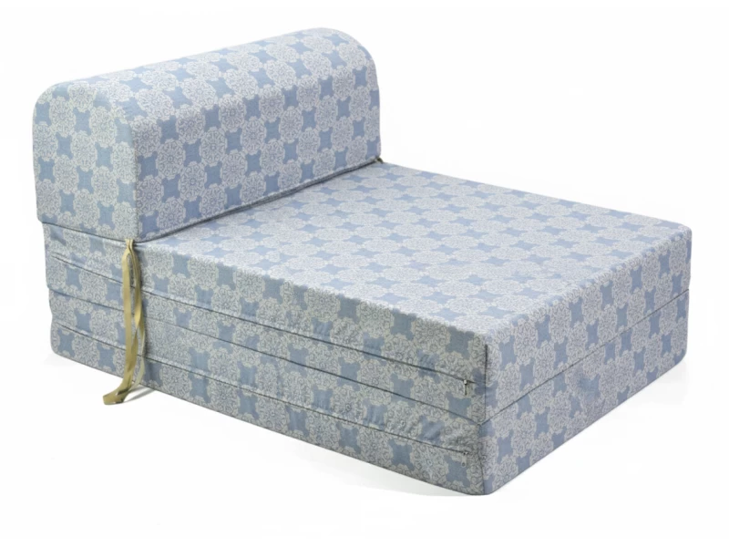 Πολυθρόνα - Κρεβάτι Flip Chair Florina Λονέτα Ύφασμα απόχρωση του γαλάζιου με σχέδιo Kanada