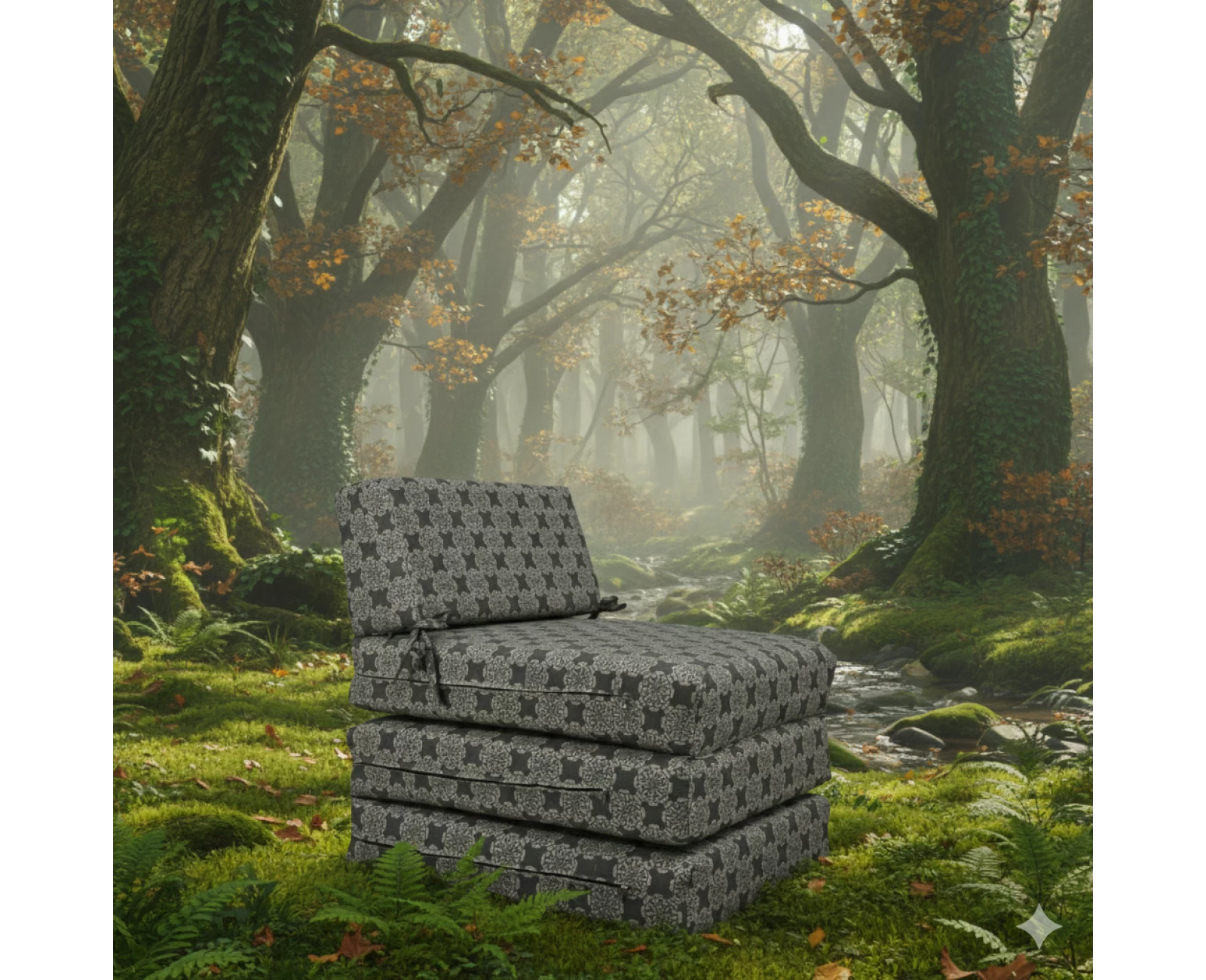 Πολυθρόνα - Κρεβάτι Flip Chair Panama Λονέτα Ύφασμα απόχρωση του ανθρακί σχέδιο Kanada | Mypouf.gr