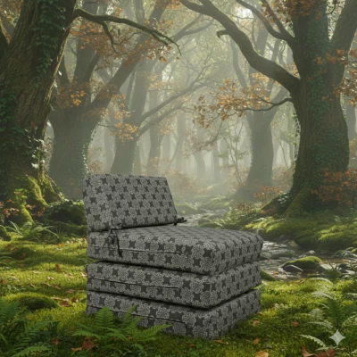 Πολυθρόνα - Κρεβάτι Flip Chair Panama Λονέτα Ύφασμα απόχρωση του ανθρακί σχέδιο Kanada