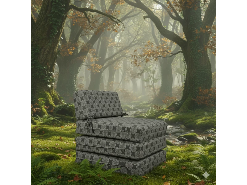 Πολυθρόνα - Κρεβάτι Flip Chair Panama Λονέτα Ύφασμα απόχρωση του ανθρακί σχέδιο Kanada