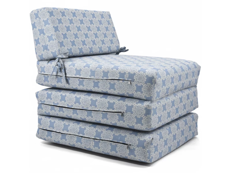 Πολυθρόνα - Κρεβάτι Flip Chair Panama Λονέτα Ύφασμα απόχρωση του γαλάζιου σχέδιο Kanada