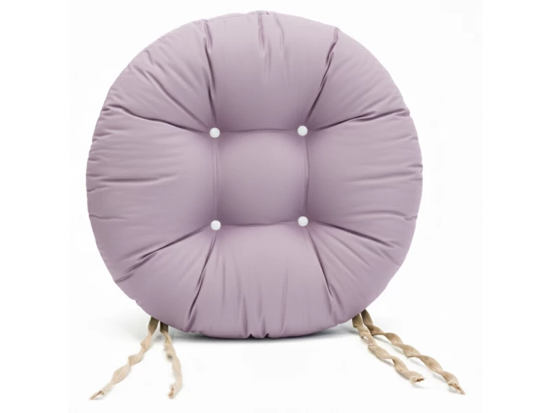 Μαξιλάρι κάθισμα μπαμπού στρογγυλό - Κρετόν λιλά ύφασμα
